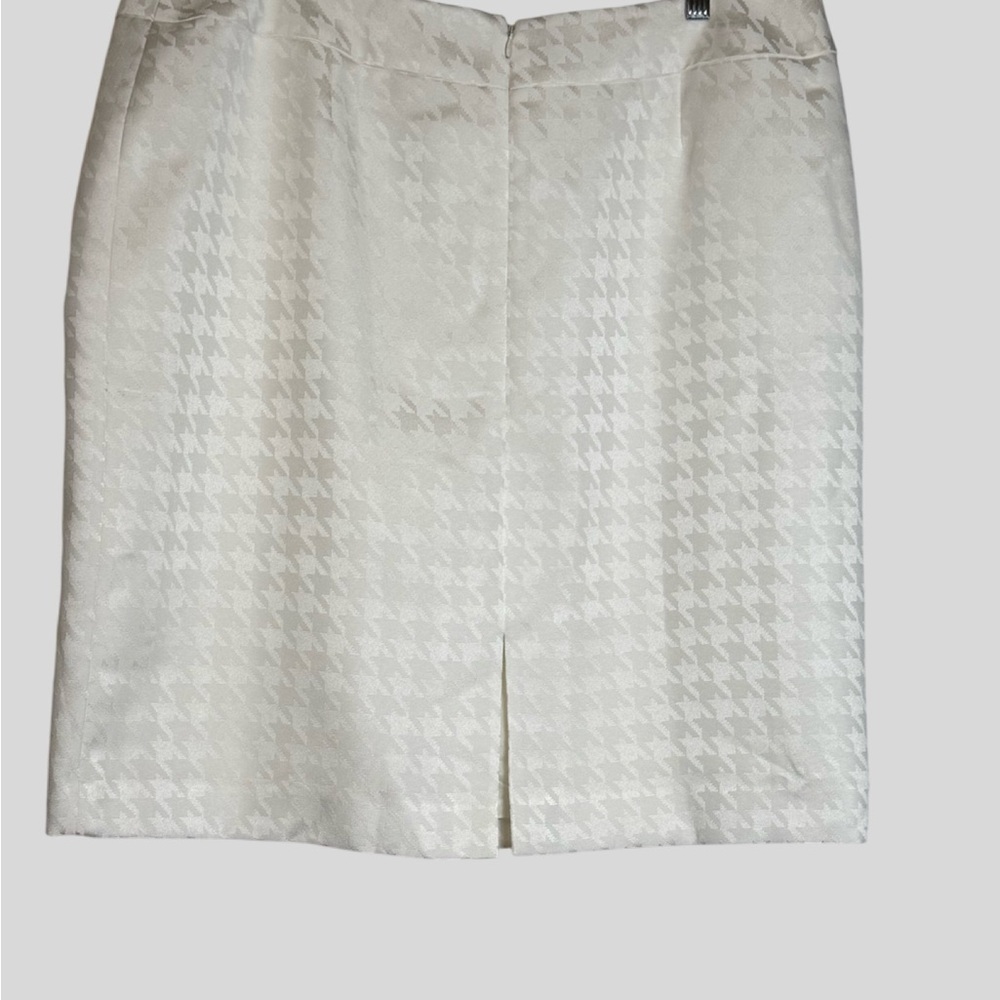 Tahari Arthur S. Levine Luxe Houndstooth Pencil Skirt – Ivory – Size 18 - Picture 2 of 9